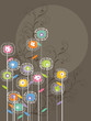 Vector: whimsical bright flowers and swirls (vector) whimsical bright flowers and swirls (vector)