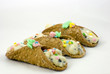 Cannoli pastry on a white background
