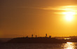 Angler im Sonnenuntergang