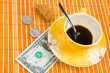 One dollar and 50 cent pay for coffee and cookies