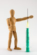 Manikien with syringe