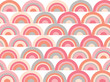 pink rainbow retro scallop pattern (vector)