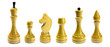 White Wooden Chess pieces 