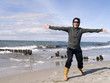 fooling around at beach