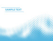 Vector half-tone dots wave with sample text - blue