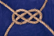 plane knot on blue background