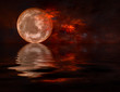 Full moon raising over water Full moon raising over water