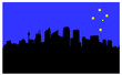 canvas print picture Skyline Sydney - gelbes Kreuz