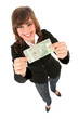 Woman Holding Banknote