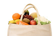 Shopping bag containing fresh fruit and vegatables
