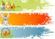 Easter banner with ornament eggs, rabbit, grass, vector Easter banner with ornament eggs, rabbit, grass, vector