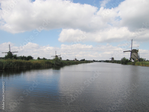 Photo: Dutch windmills on river Dutch windmills on river