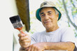 Man painting house