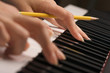 Woman's Fingers on Digital Piano Keys Woman's Fingers on Digital Piano Keys