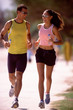 Couple jogging outdoors