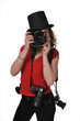 Happy young women photographer
