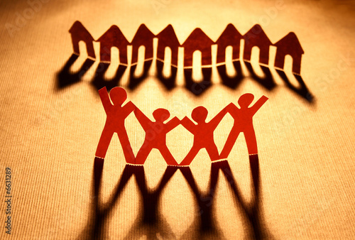 Photo: Paper chain neighborhood and family Paper chain neighborhood and family