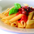 penne with olivs and tomato
