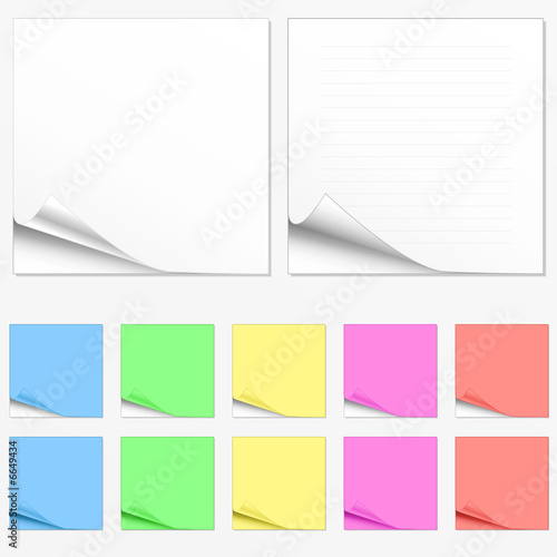 Blank paper pads in different colors