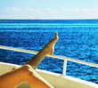 Relaxing on the yacht