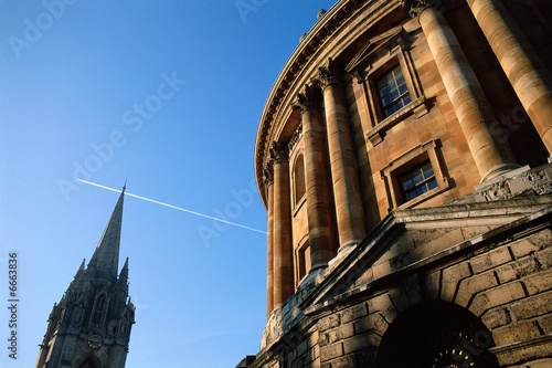 Classical building near spire