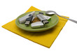 USB flash drive on saucer