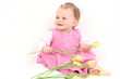 baby girl with flowers