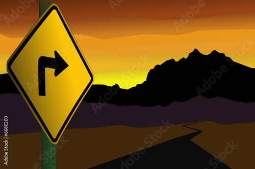 Photo: Arrow pointing to the mountains Arrow pointing to the mountains