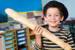 Boy holding baguette Boy holding baguette