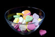 Candy Hearts in Glass Bowl Candy Hearts in Glass Bowl