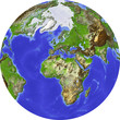 Globe, shaded relief, centered on Europe Globe, shaded relief, centered on Europe