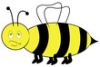 yellow and black bee with annoyed bored expression 