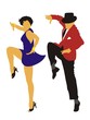 Man and woman dancing Charleston Man and woman dancing Charleston