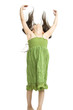 Young girl flipping her hair