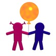 Children, figure on a white background - 4. 3D image.