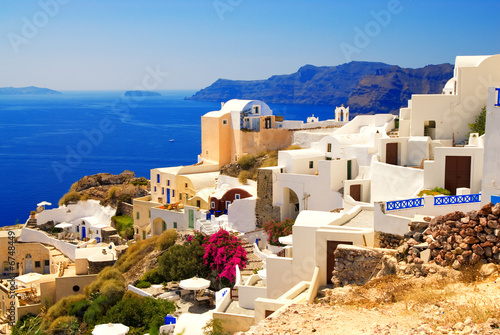 Photo: Beautiful landscape view (Santorini Island, Greece) Beautiful landscape view (Santorini Island, Greece)