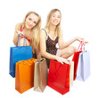 Two girls with bags