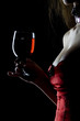 woman with red wine woman with red wine