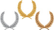 Three laurel wreath. Vector illustration