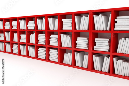 Books shelves, library or archives