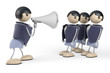 Illustration: chief yells in megaphone chief yells in megaphone
