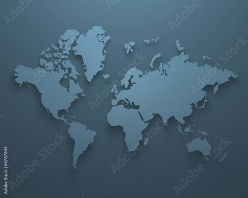 World Map , global view , continents