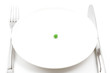 single pea on a plate
