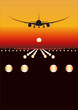 Vector 787 "Dreamliner" landing at sunset