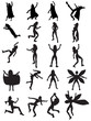 Collection of 25 Female Superhero Silhouettes