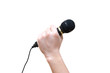 black microphone in hand