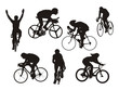 slhueta de ciclistas