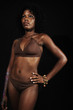 Portrait of young abro beauty wearing bikini - isolated 