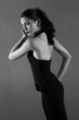 Portrait of hispanic flamenco dancer girl in b&w