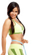 fit woman measuring her tummy